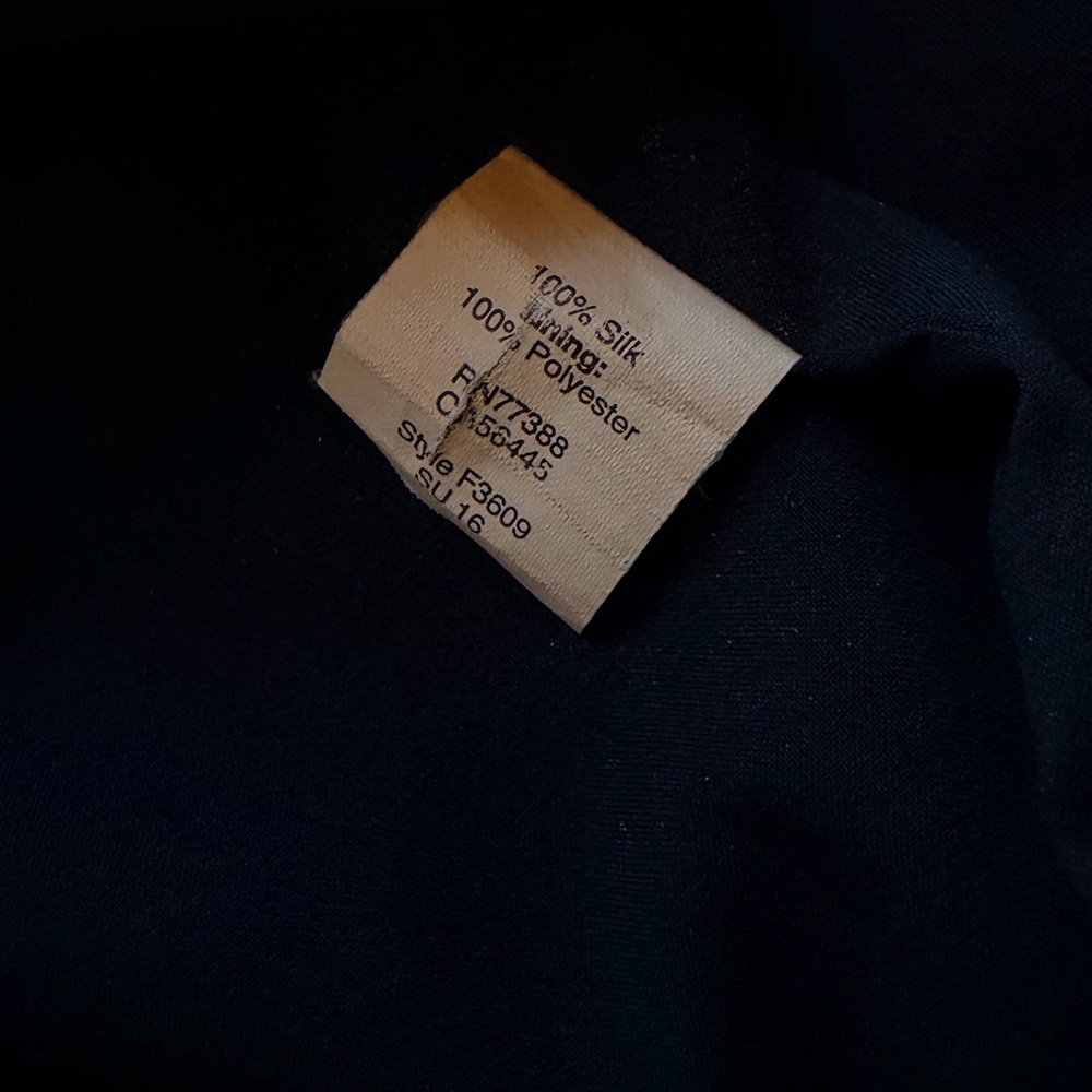 Madewell 100% Silk Medium Black and Cream Patterned Midi Dress - Picture 10 of 11
